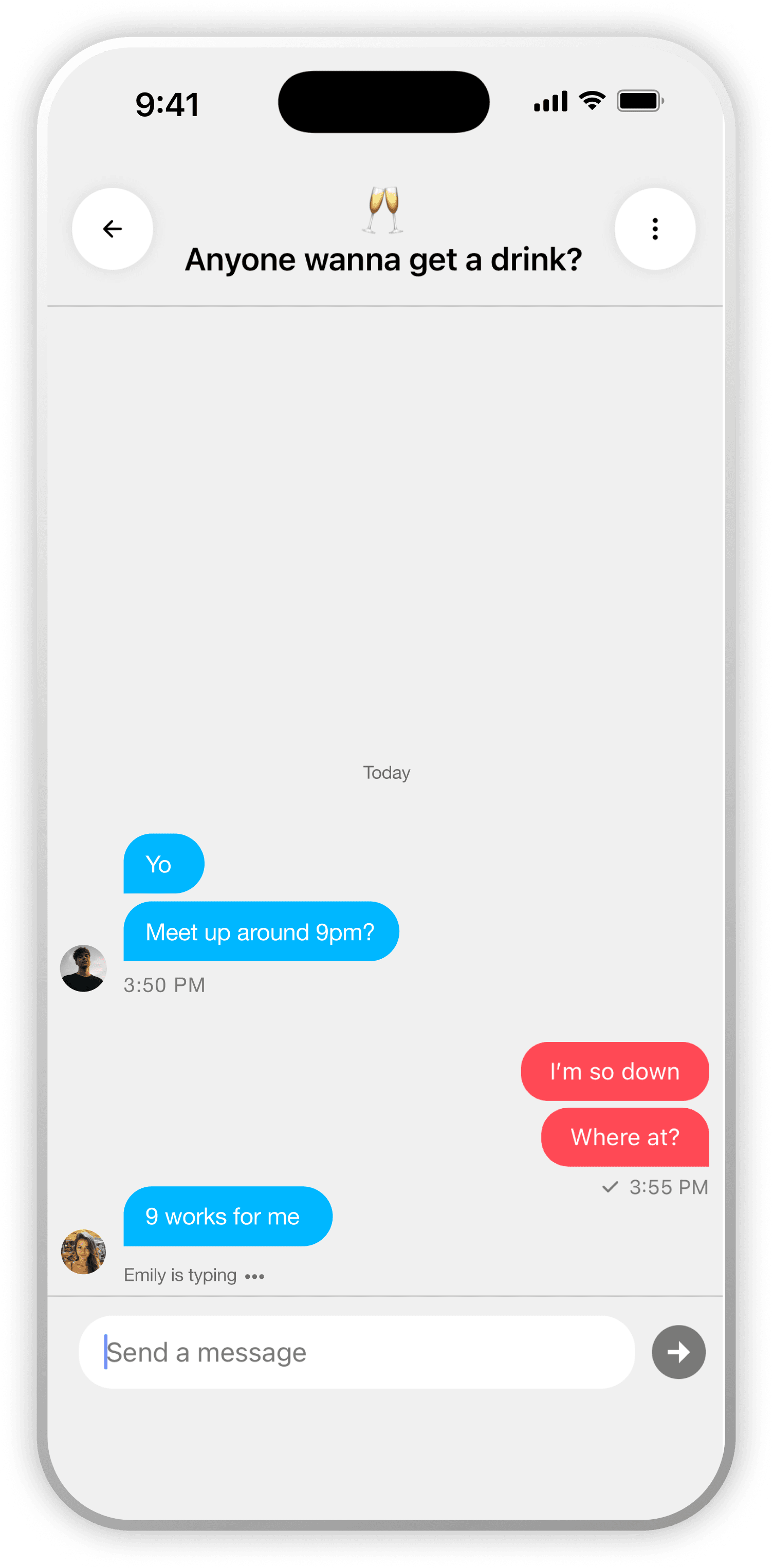 Yuno chat screen