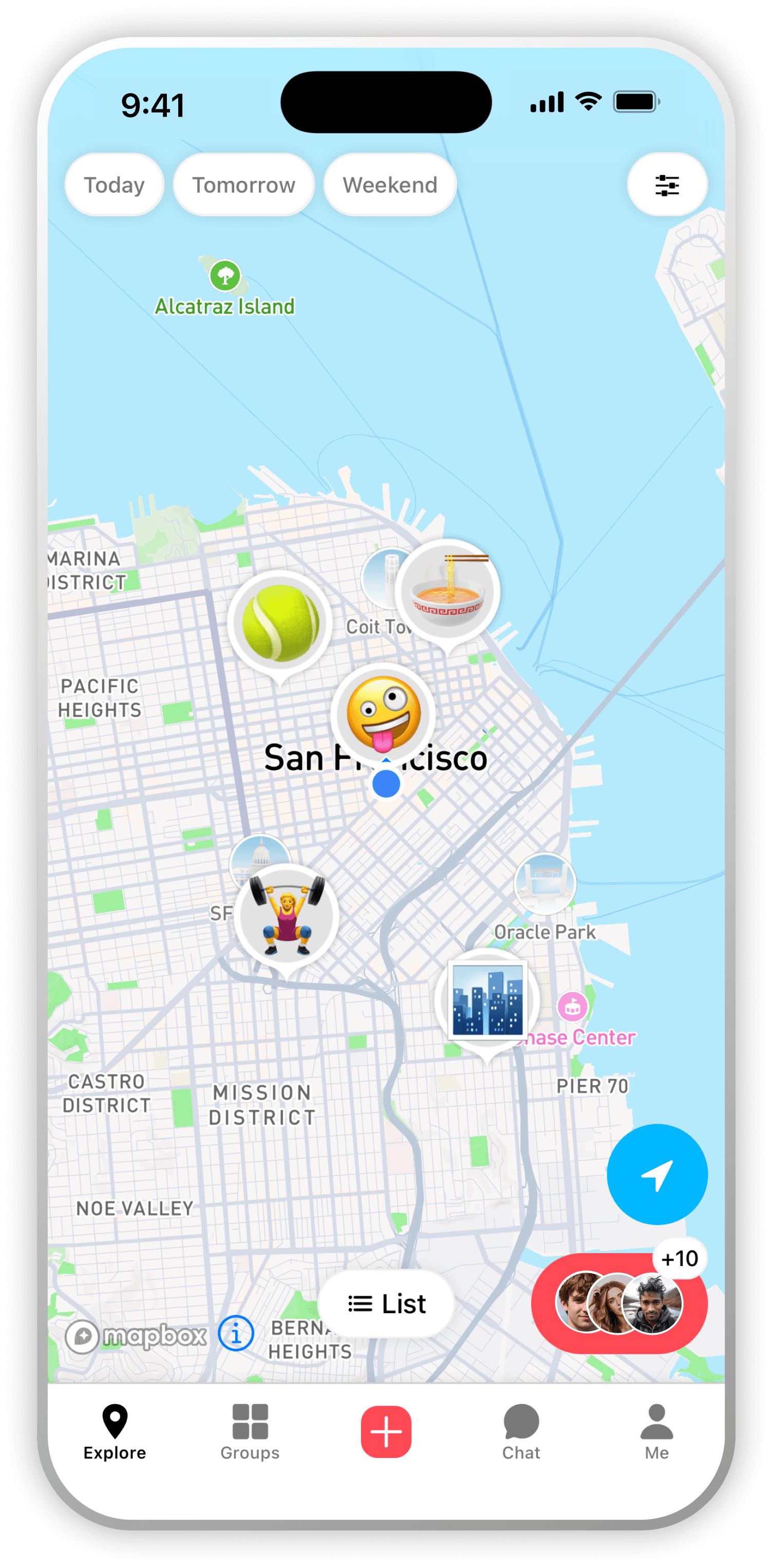 Yuno app home screen